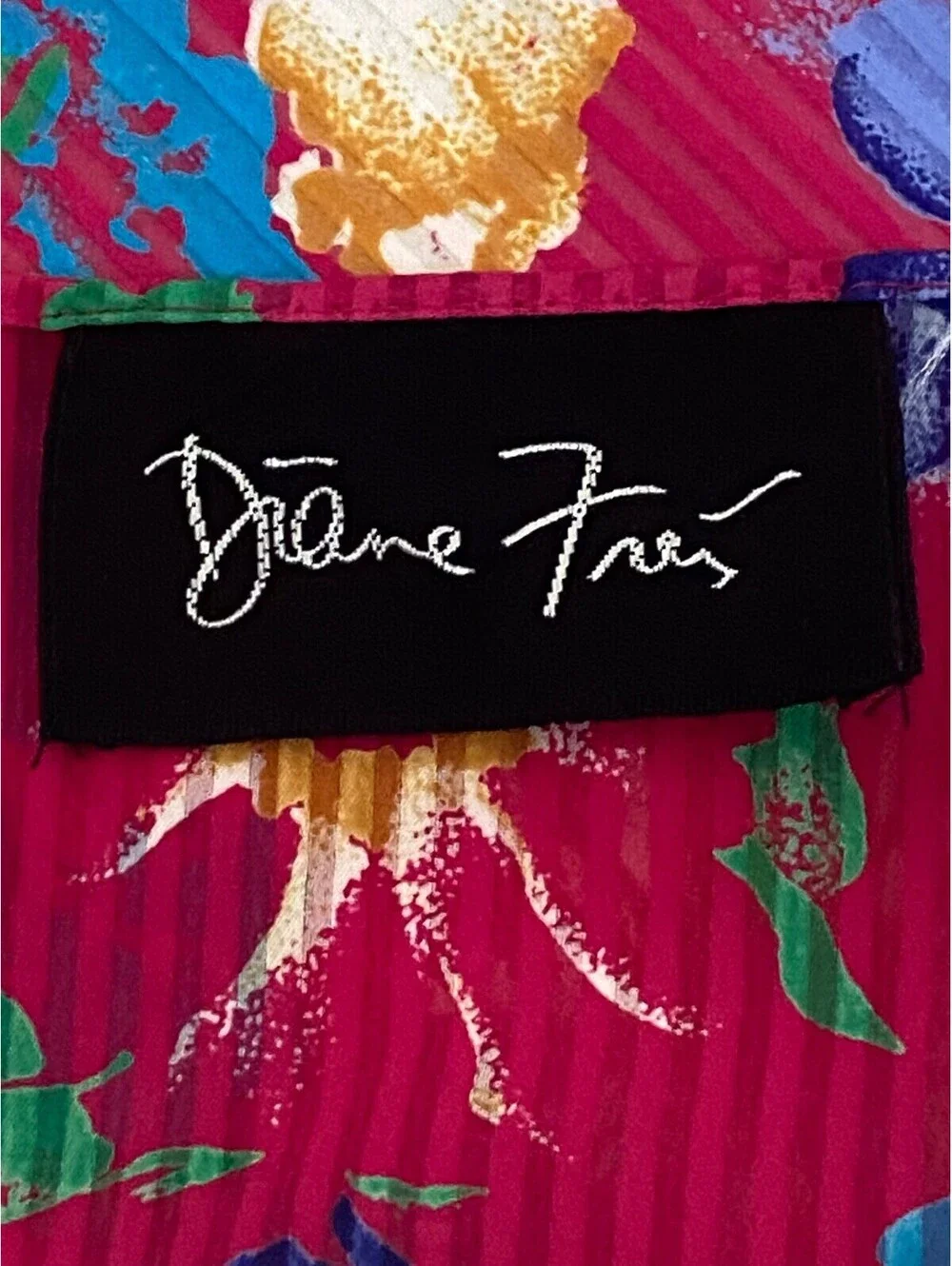 Beautiful Diane Freis Floral Silk Scarf Tasseled Square